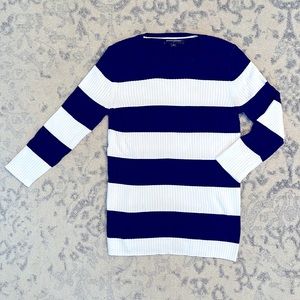 Banana Republic Navy/White 3/4 Sleeve Sweater - Size S!